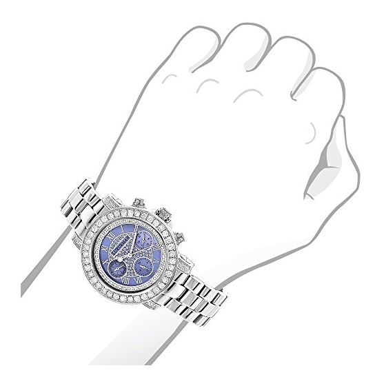 Real Diamond Watches For Women: Luxurman Ladies Blue MOP Montana Watch 3ct 3