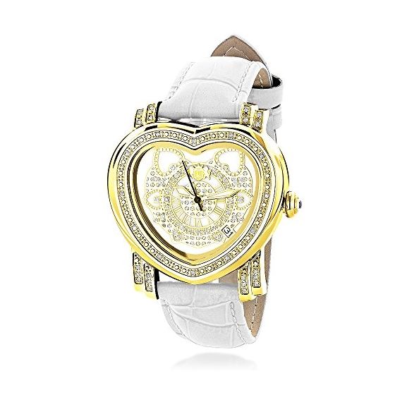 LUXURMAN Watches: Ladies Diamond Heart Watch 0.30C