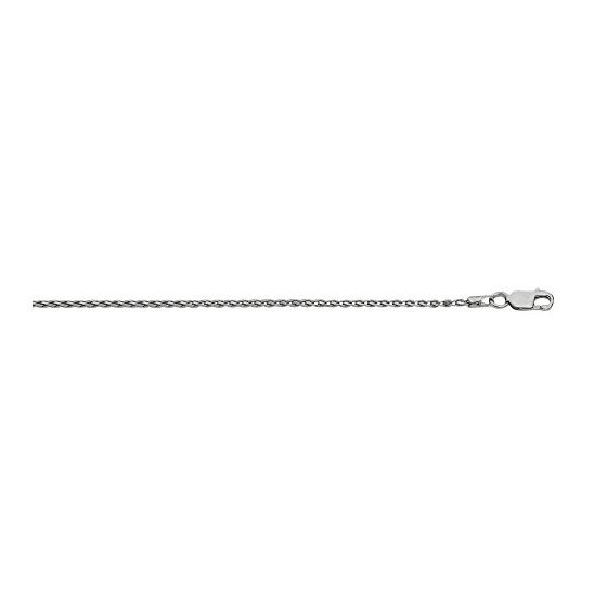 Silver with Non-Rhodium Finish 1.5mm wide Shiny Diamond Cut Spiga Chain with Lobster Clasp