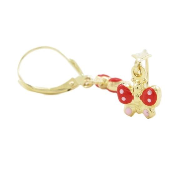 14K Yellow gold Butterfly chandelier earrings for Children/Kids web361 1