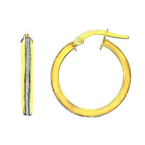 14K Yellow Gold 2.95x15mm wide Shiny Round Hoop
