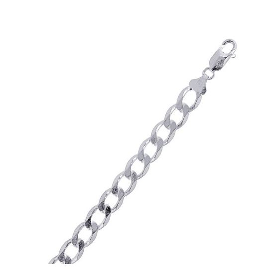 Sterling Silver 9.5 mm Wide Curb Bracelet 8 1/2 Inch Long