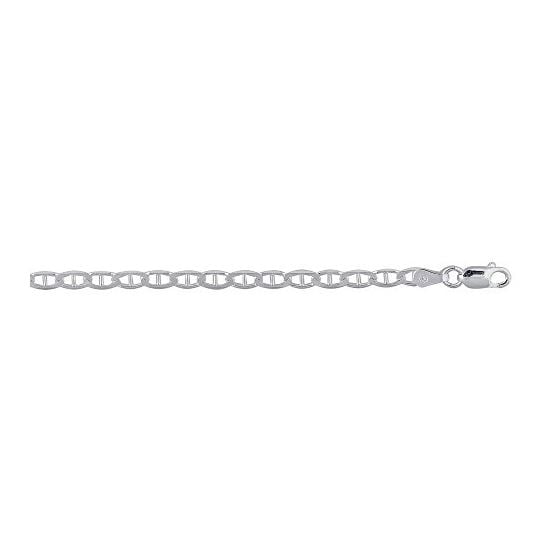 Sterling Silver 3.5 mm Wide Mariner Chain 24 Inch Long