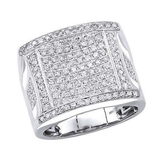 10K Gold Affordable Statement Mens Diamond Band Pi