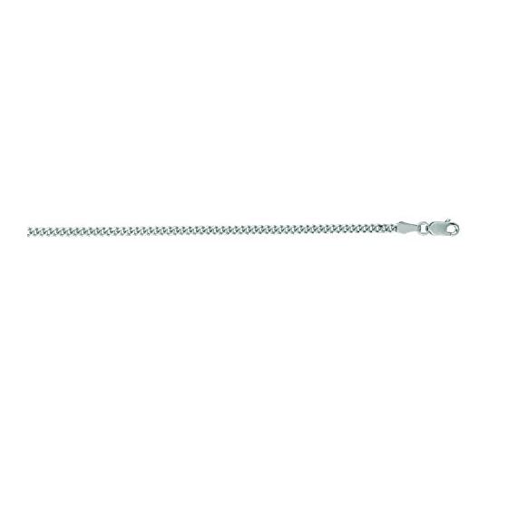 "14K White Gold Gourmette Chain 24"" inches long x2.0mm wide"