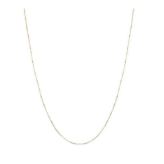 10K YELLOW Gold SOLID BOX CHAIN Chain - 24 Inches Long 0.7MM Wide with Lobster Clasp 3