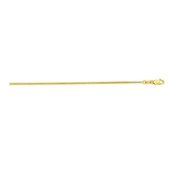 10K 22 inch long Yellow Gold 1.50mm wide Diamond Cut Gourmette Chain with Lobster Clasp
