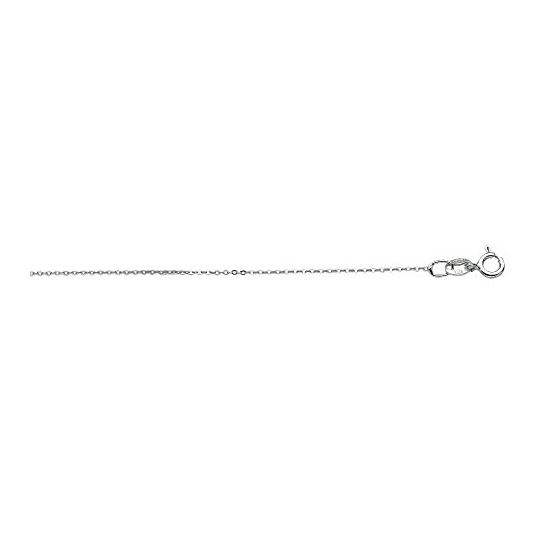 Silver with Rhodium Finish 0.6mm wide Diamond Cut Cable Chain with Spring Ring Clasp