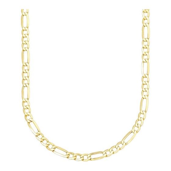 Real 10K Yellow Gold Solid 3.5 mm Wide Figaro Chain 22 Inch Long 1