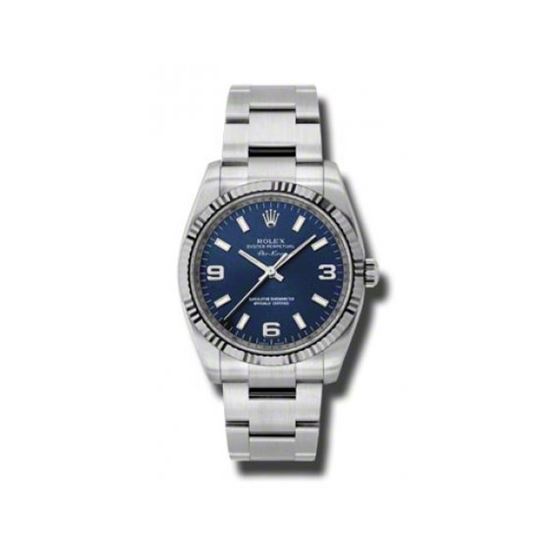 Rolex Watches  AirKing White Gold Fluted Bezel 114234 blao