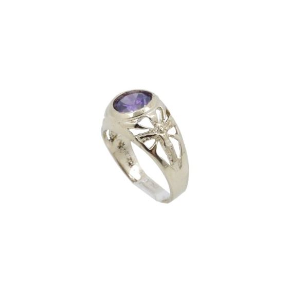 10k Yellow Gold Syntetic purple gemstone ring ajr3 Size: 1.25 1