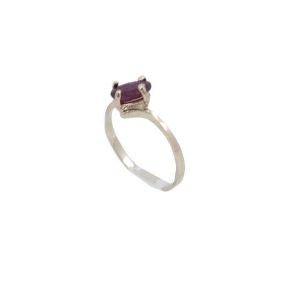 10k Yellow Gold Syntetic red gemstone ring ajjr47 Size: 2.5 1