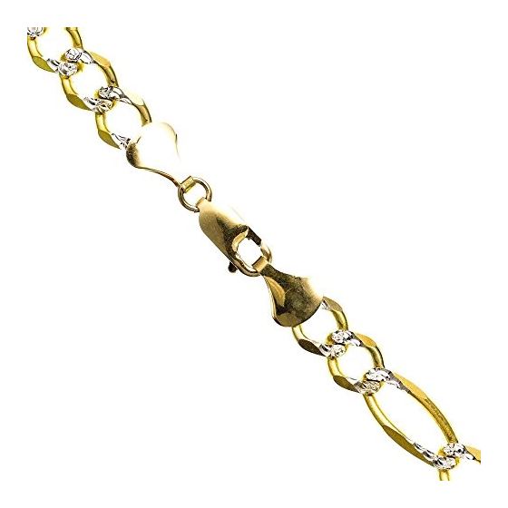 14K Diamond Cut Gold SOLID FIGARO Chain - 24 Inches Long 7.9MM Wide 1