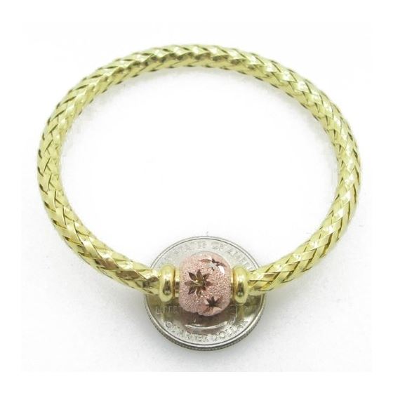 Ladies .925 Italian Sterling Silver yellow fancy italian primavera bracelet Diameter - 2.55 inches 3