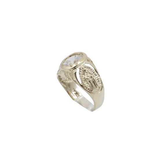 10k Yellow Gold Syntetic white gemstone ring ajjr43 Size: 2.25 1