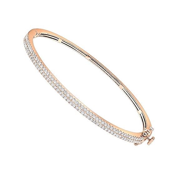 Ladies 14K Rose, White Or Yellow Gold Pave Diamond