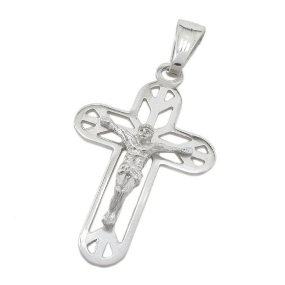 Jesus cut crucifix pendant SB45 36mm tall and 20mm wide 1