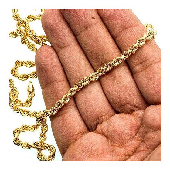 10K YELLOW Gold HOLLOW ROPE Chain - 28 Inches Long 4.5MM Wide 3