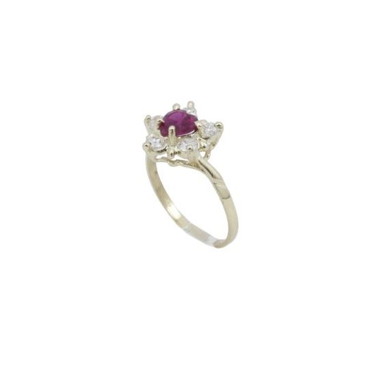 10k Yellow Gold Syntetic red gemstone ring ajr44 Size: 8.75 1