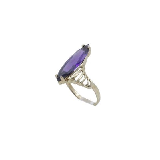 10k Yellow Gold Syntetic purple gemstone ring ajr24 Size: 7 1