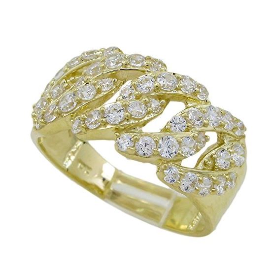 10K Yellow Gold womens wedding band engagement ring ASVJ43 1