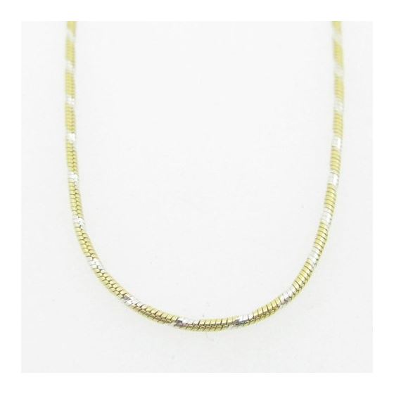 Ladies .925 Italian Sterling Silver Two Tone Snake Link Chain Length - 16 inches Width - 1mm 3