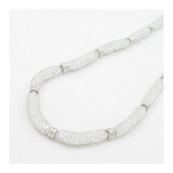 Womens Sterling silver Fancy white chain with crystal inside 3