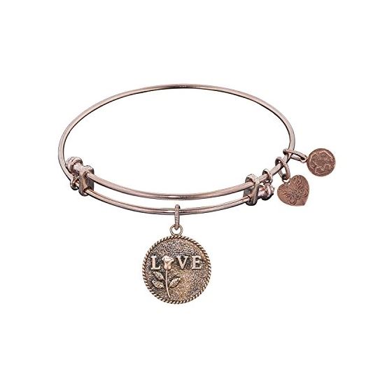 Angelica Ladies Love and Hearts Collection Bangle Charm 7.25 Inches (Adjustable) PGEL1014