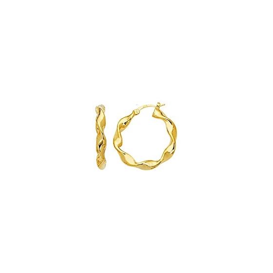 14K Yellow Gold Ladies Hoop Earrings IT681