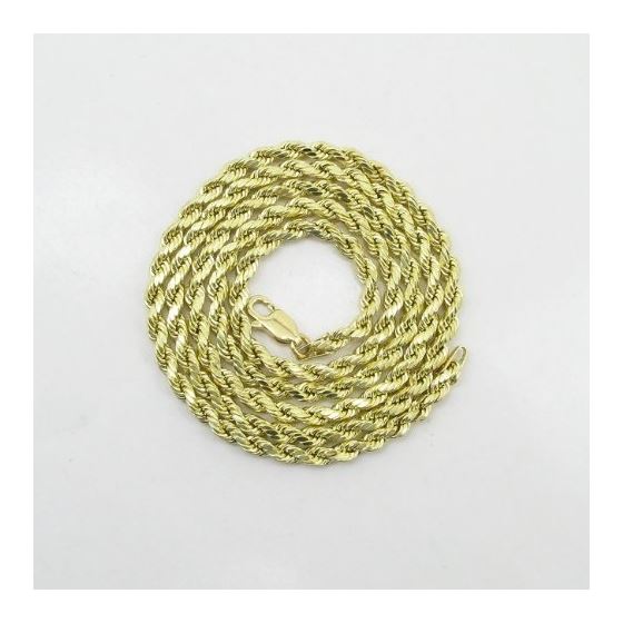 "Mens 10k Yellow Gold rope chain ELNC2 22"" long and 3mm wide 3"