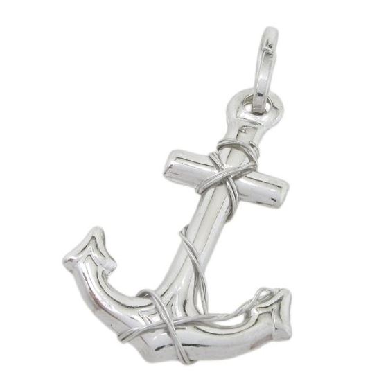 Fancy anchor silver pendant SB55 43mm tall and 26mm wide 1