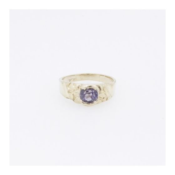 10k Yellow Gold Syntetic purple gemstone ring ajjr85 Size: 3 3