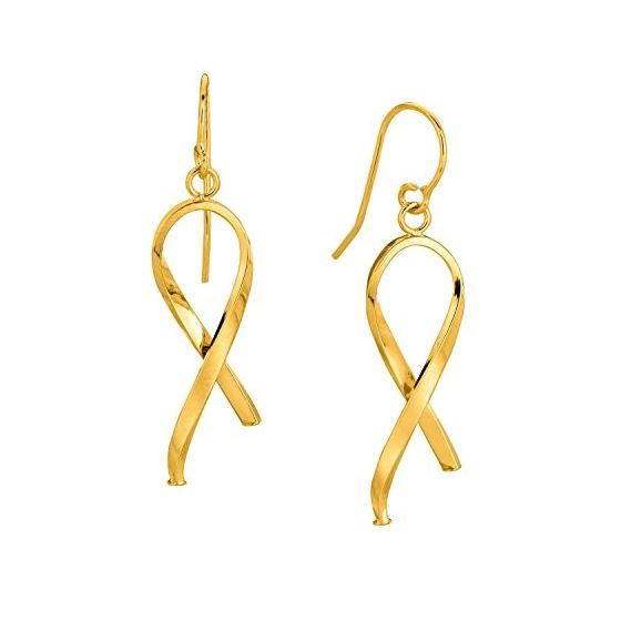 14K Yellow Gold Ladies Drop Earrings ER1820