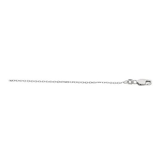 Silver with Rhodium Finish 1.1mm wide Diamond Cut Cable Chain with Lobster Clasp