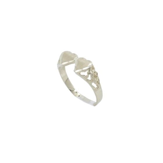 10k Yellow Gold Two mini heart ring ajr37 Size: 6.75 1