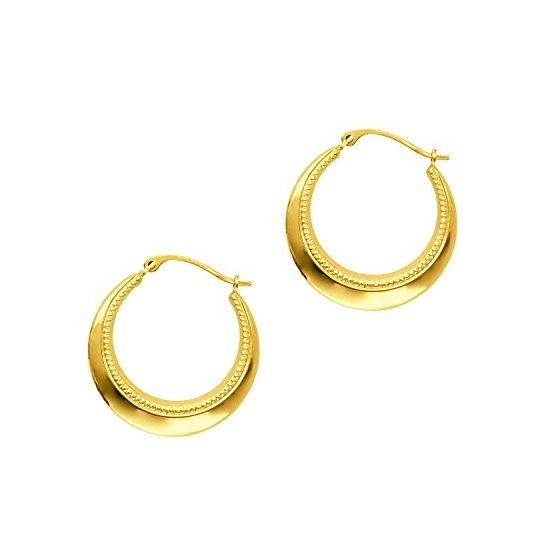 14K Yellow Gold Ladies Hoop Earrings ER967