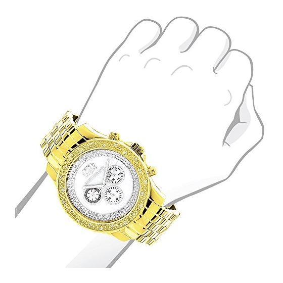 Real Diamond Watches for Men: Luxurman Mens Diamond Watch Yellow Gold Pltd 0.25 3