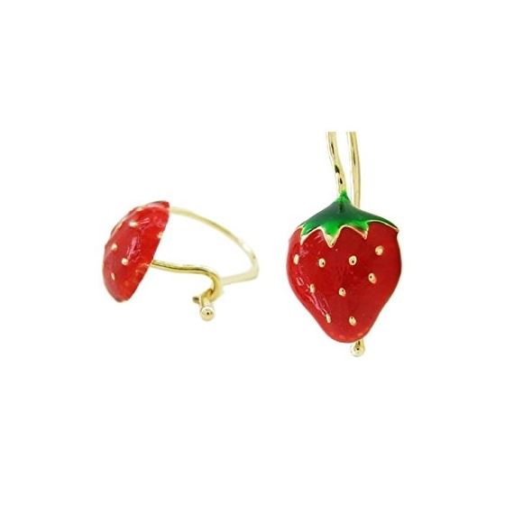 14K Yellow gold Strawberry hood earrings for Children/Kids web164 1