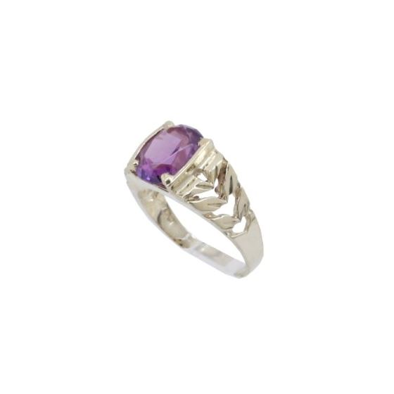 10k Yellow Gold Syntetic purple gemstone ring ajjr98 Size: 2 1