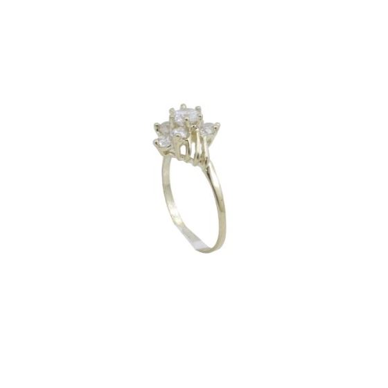 10k Yellow Gold Syntetic white gemstone ring ajr10 Size: 7.75 1