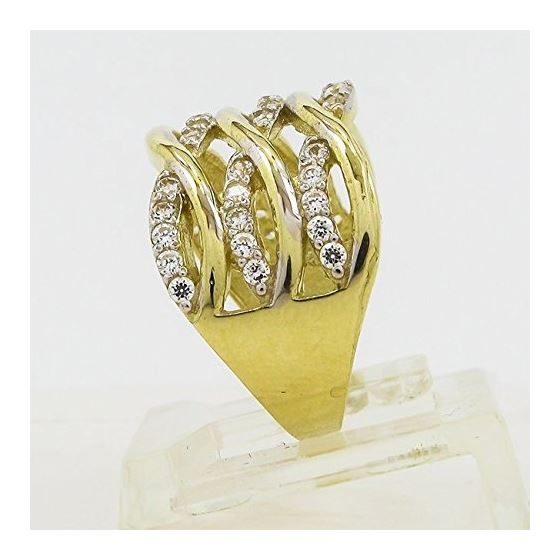 10K Yellow Gold womens designer lace ring ASVJ7 3