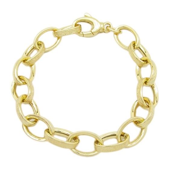 Mens Sterling silver Yellow fancy trace link bracelet 1