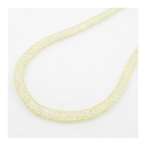 Womens Sterling silver Yellow chain with crystal inside 3