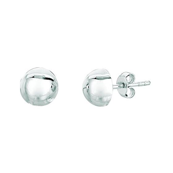 Ladies White Rhodium Silver Stud and Snuggable AGWE544