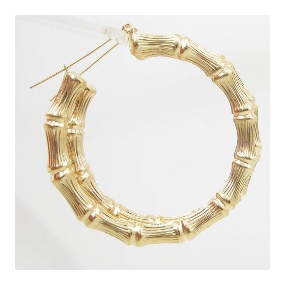 10k Yellow Gold earrings Xl bambo hoop AGBE24 3
