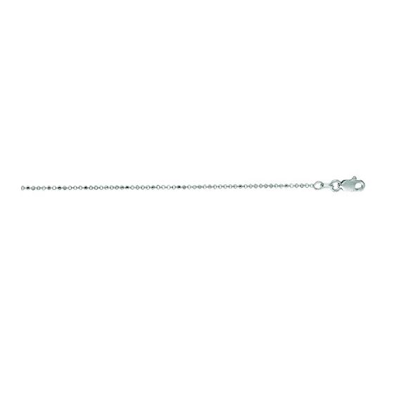 "14K White Gold Diamond Cut Bead Chain 18"" inches long x1.2mm wide"