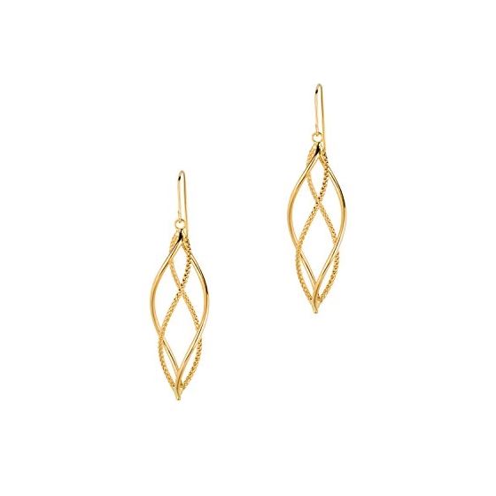 14K Yellow Gold Ladies Drop Earrings ER1044