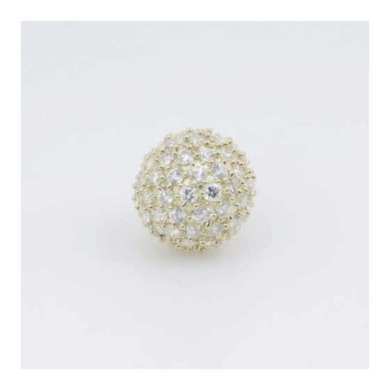 10k Yellow Gold Crystal white ball cz ring ajr22 Size: 8.25 3