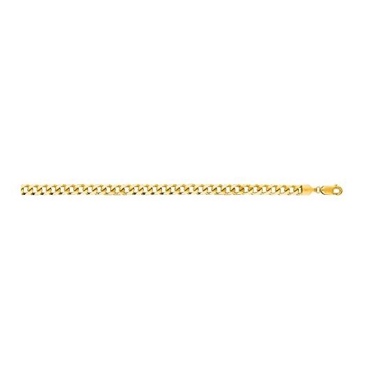 14K Yellow Gold 4.4mm wide Diamond Cut Miami Cuban Link Chain with Lobster Clasp 1