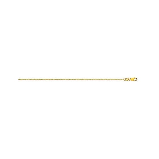 Real 18K Yellow Gold 0.6 mm Wide Classic Box Chain 20 Inch Long